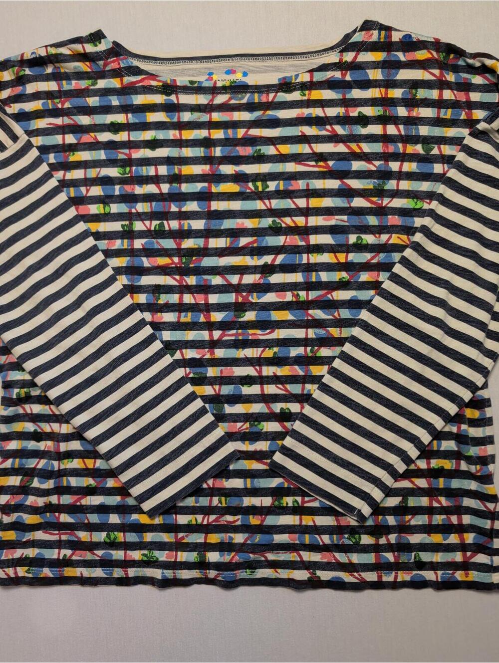 Michael De Feo for J.Crew Striped Long Sleeve Slouchy Cotton Top Size S - Picture 4 of 8